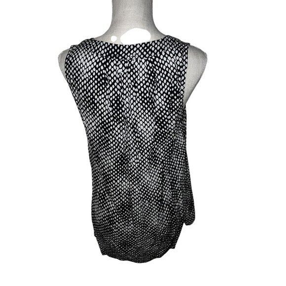 SPENSE Black & White Polka Dot Sleeveless Blouse W/Front Bow Detail XL - Picture 4 of 9